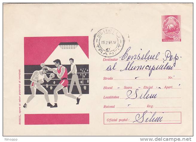 Romania 1968 Boxing Prepaid Envelope Used - Boxe