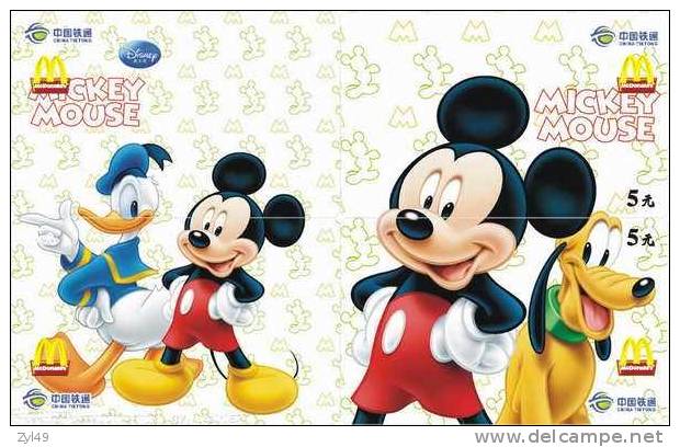 M01320 China phone cards Mcdonald's Disney puzzle 40pcs