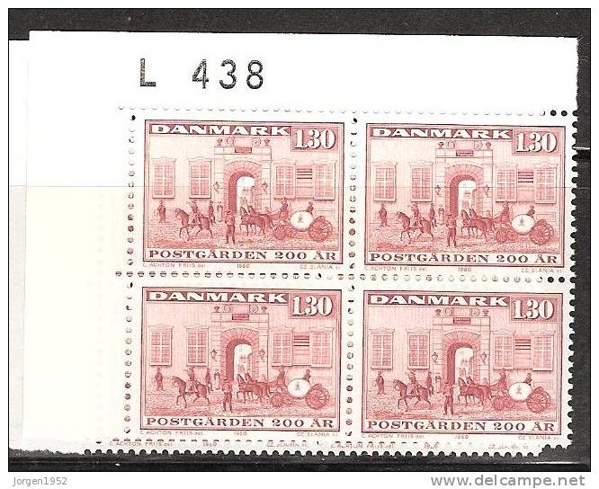 DENMARK BLOCK OF 4**  FROM YEAR 1980   L 438 - Neufs