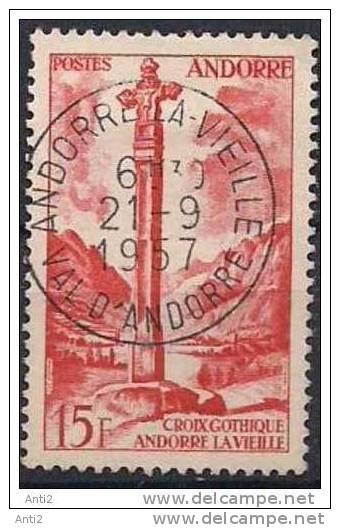 Andorra 1955 French Andorra, Gotic Cross In Andorra La Vella, Mi 150, Used(o) - Used Stamps