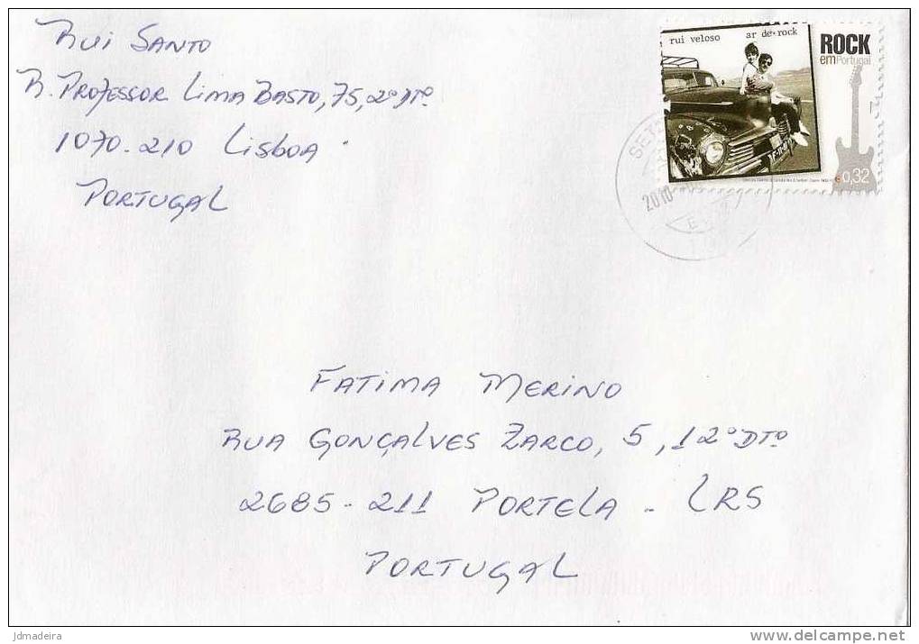 Portugal Cover With Rock Singer Rui Veloso Stamp - Lettres & Documents