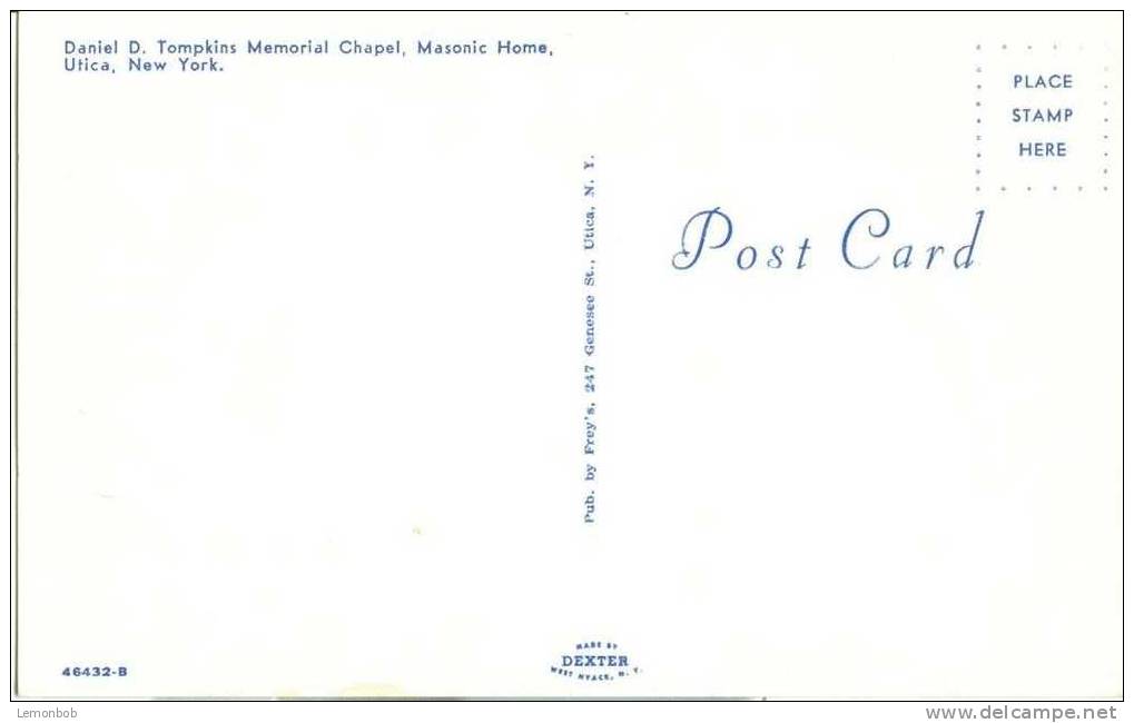 USA – United States – Daniel D. Tompkins Memorial Chapel, Utica, New-York Unused Postcard [P3202] - Utica