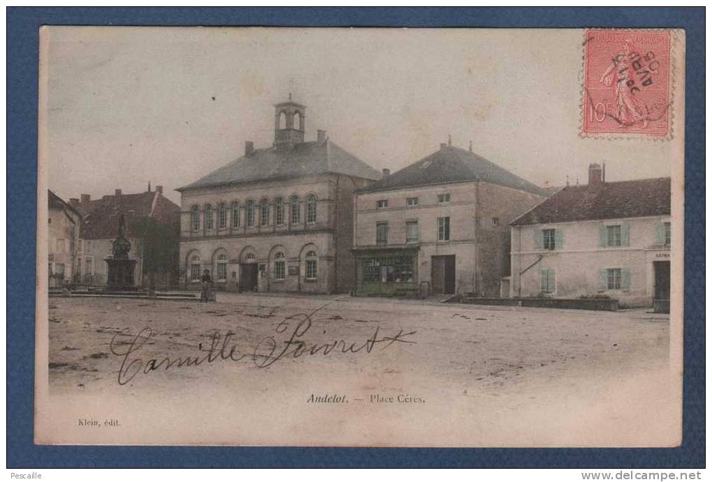 52 HAUTE MARNE - CP ANDELOT ( Blancheville ) ? - PLACE CERES - KLEIN EDIT. - CIRCULEE EN 1905 - Andelot Blancheville