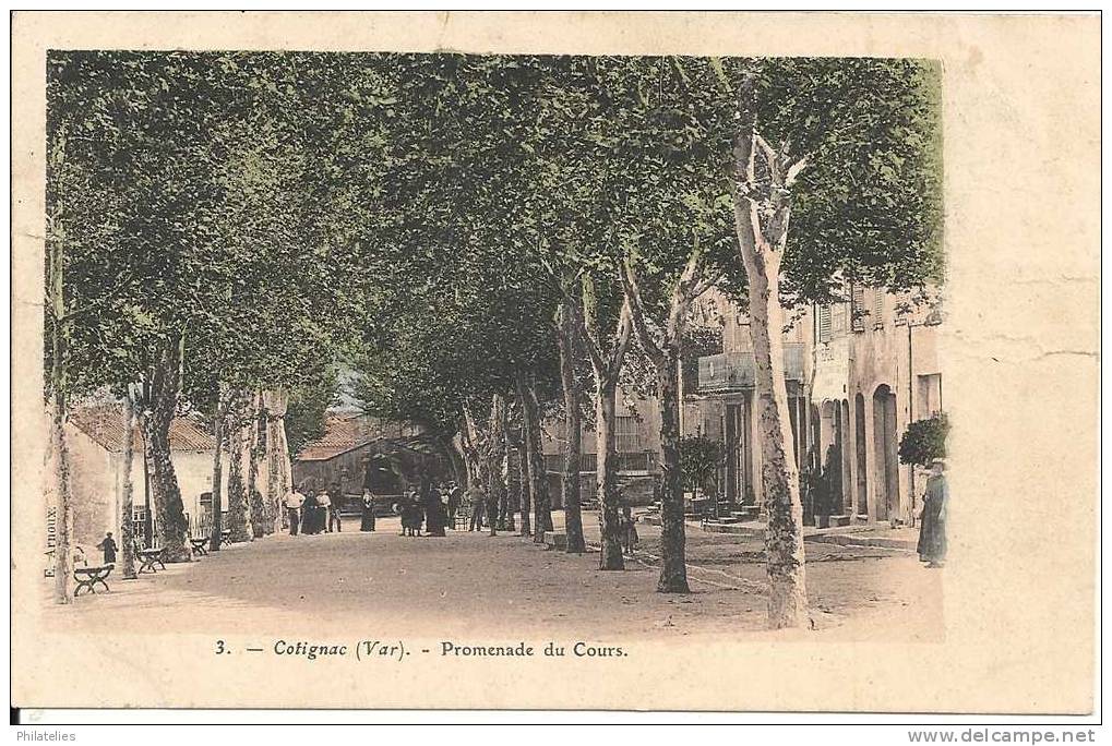 COTIGNAC  PROMENADE DU COURS VERS 1900 - Cotignac