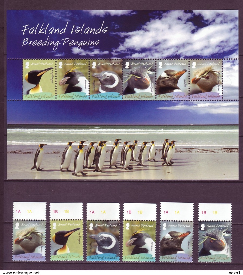 Falkland Islands 2008 MiNr. 1055 - 1060 (Block 39) Falklandinseln Pinguins 6v+1bl MNH**  48,00 € - Penguins