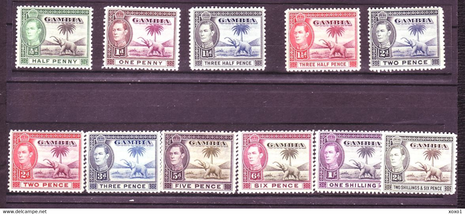 Gambia 1938  MiNr. 123 - 133  Animals King George VI Elephant 11v  MLH*  23.00 € - Gambia (...-1964)