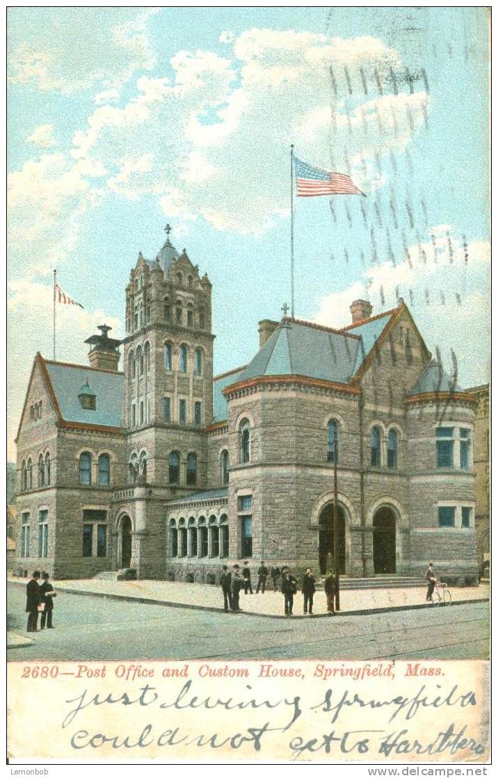 USA – United States – Post Office And Custom House, Springfield, Mass 1907 Used Postcard [P3254] - Springfield