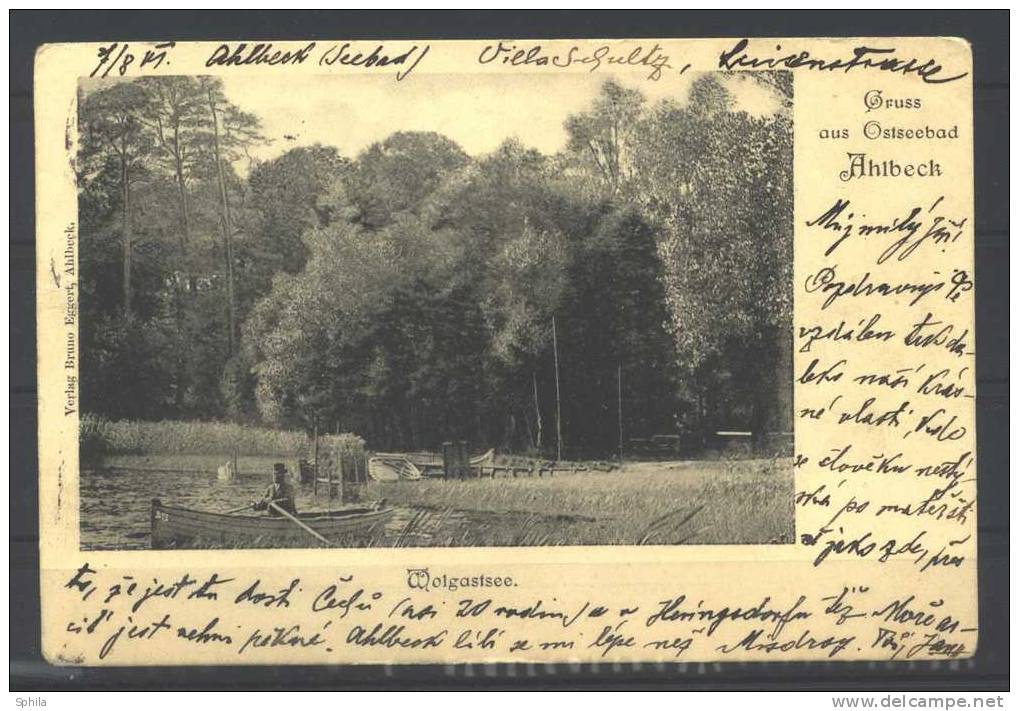 Ostseebad Ahlbeck (Germany) Postcard Posted 1901 To Nimburg, Rounded Corners - Usedom