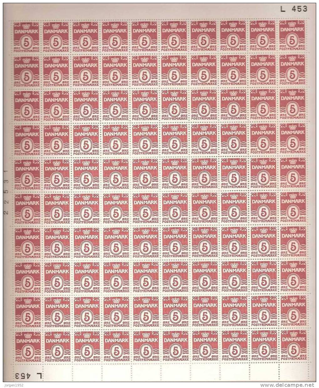 DENMARK SHEETS  FROM  YEAR 1938  MARGINAL NUMBER L 453 - Ganze Bögen