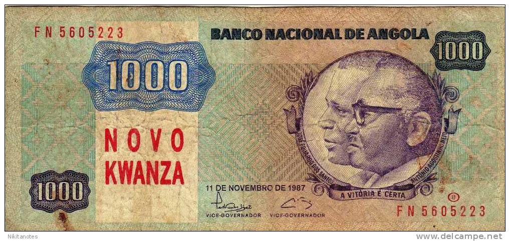 1000 NOVO KWANZA ANGOLA 1987 - Angola