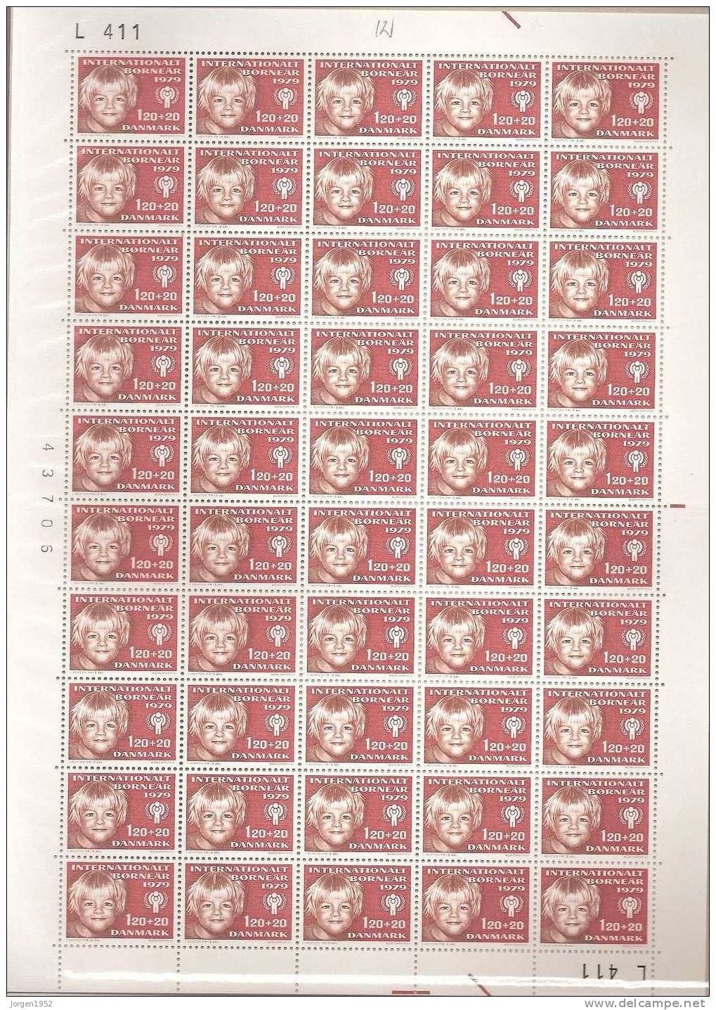 DENMARK SHEETS  FROM  YEAR 1979 MARGINAL NUMBER   L 411 - Full Sheets & Multiples