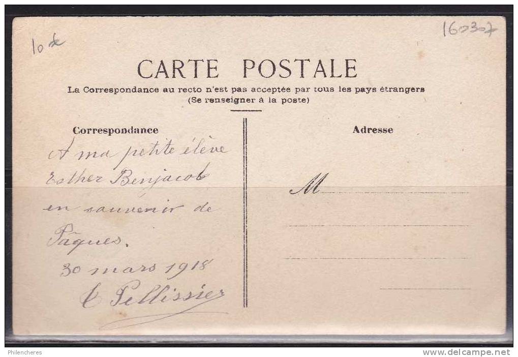 Représentation De Timbres - CPA - Collage De Timbres - Signée - 1918 - Timbres (représentations)