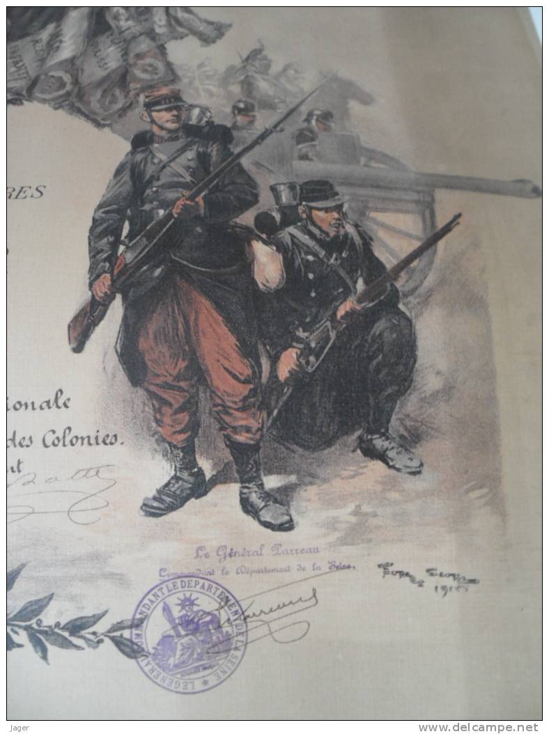 Superbe Diplome Militaire De L'illustrateur Georges Schott - Documents