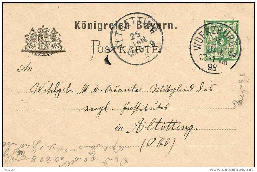 2774. Entero Postal WUERZBURG (Bayern) 1898. - Postal  Stationery