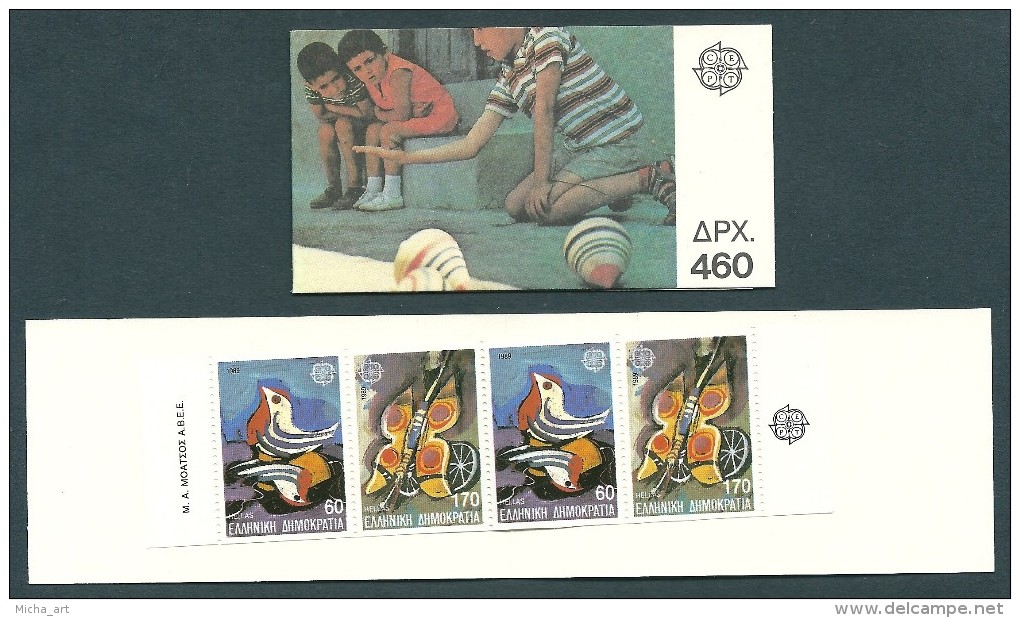 Greece 1989 Europa Booklet 2 Sets 2-side Perforation - Markenheftchen