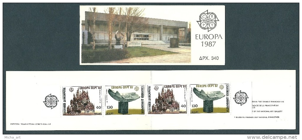Greece 1987 Europa Booklet 2 Sets 2-side Perforation - Cuadernillos