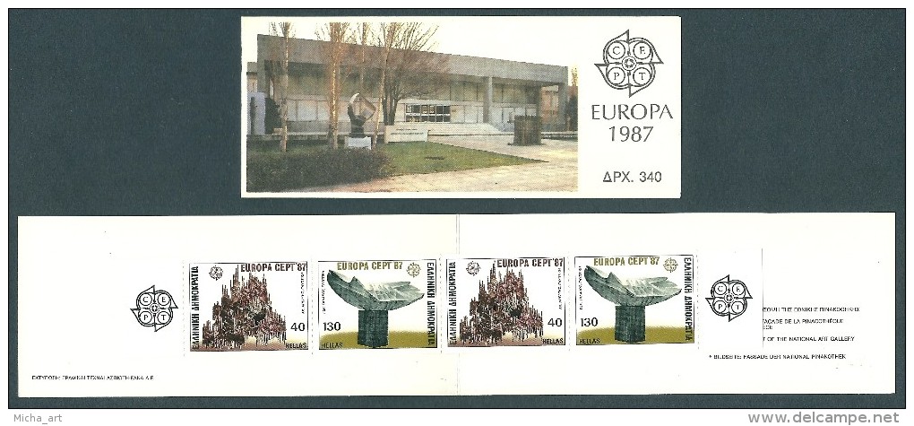 Greece 1987 Europa Booklet 2 Sets 2-side Perforation - Markenheftchen