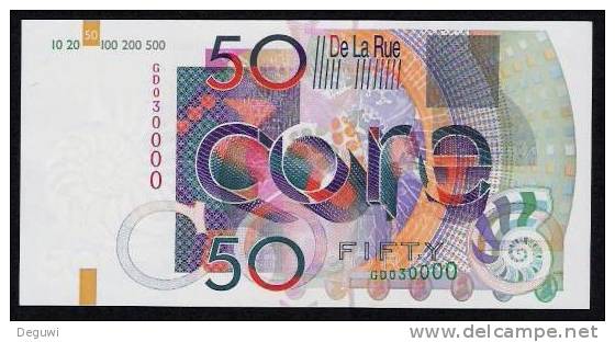 Test Note "CORE 50, Typ A" , Ohne IBNS-Eindruck!, Intaglio, Beids. Druck, RRR, UNC, De La Rue - Sonstige & Ohne Zuordnung