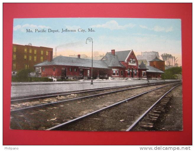 Depot-Train Station--     Mo. Pacific Depot Jefferson City Mo  Ca 1910 ---===ref 186 - Kansas City – Missouri