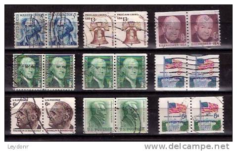Small Lot Of Stamps Pairs, United States Used - Stroken En Veelvouden