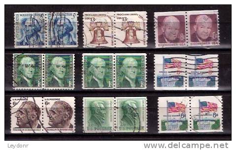 Small Lot Of Stamps Pairs, United States Used - Tiras Cómicas & Múltiples