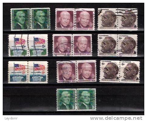 Small Lot Of Stamps Pairs, United States Used - Blocchi & Strisce