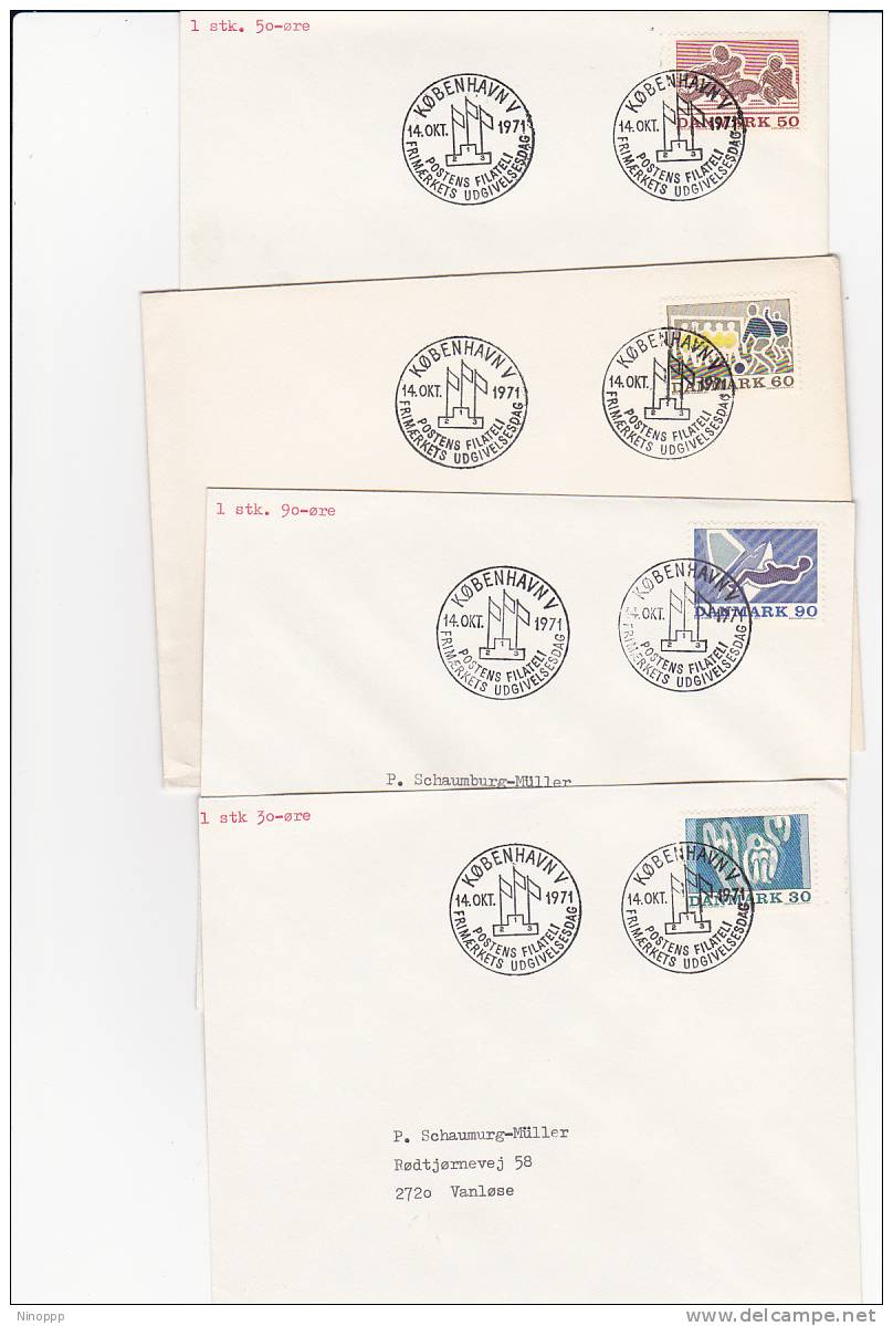 Denmark 1971 Sports Set 4 Covers - Other & Unclassified