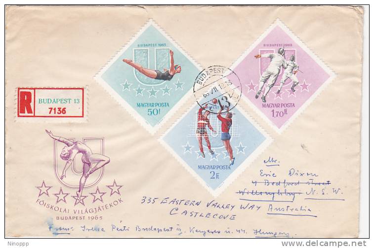 Hungary 1966 Sport Registered Cover To Australia - Other & Unclassified