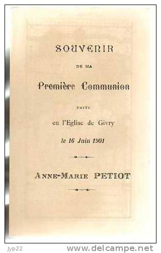 Image Pieuse La Sainte Cène Lith. St Augustin A B 80 ? - Souvenir Communion Anne Marie Petiot Eglise De Givry 16-06-1901 - Andachtsbilder