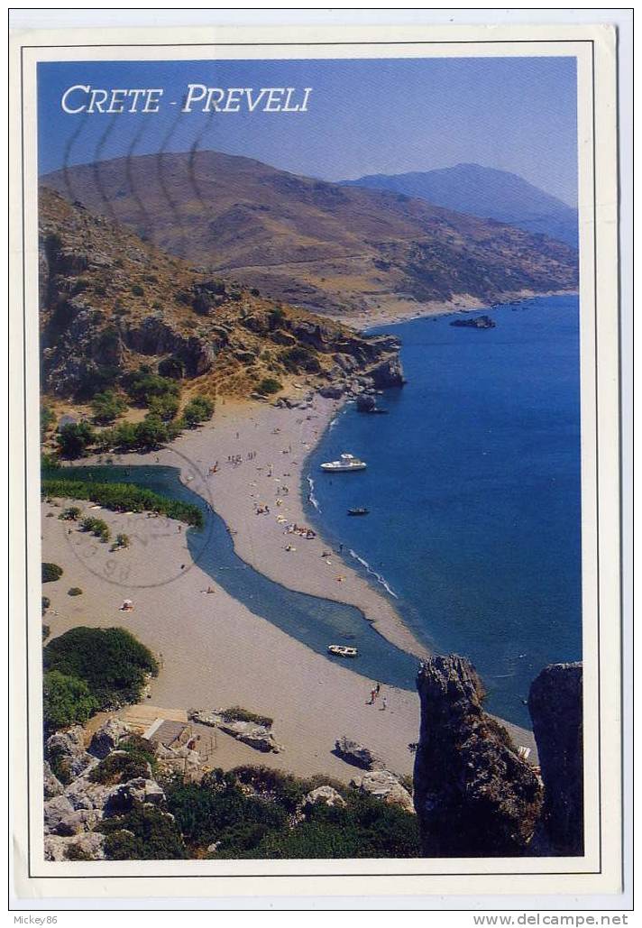 Grèce--CRETE--PREVELI--Cr Ique Et Plage Cpm éd Marmatakis Brothers---timbres Poste  Au Verso - Grèce