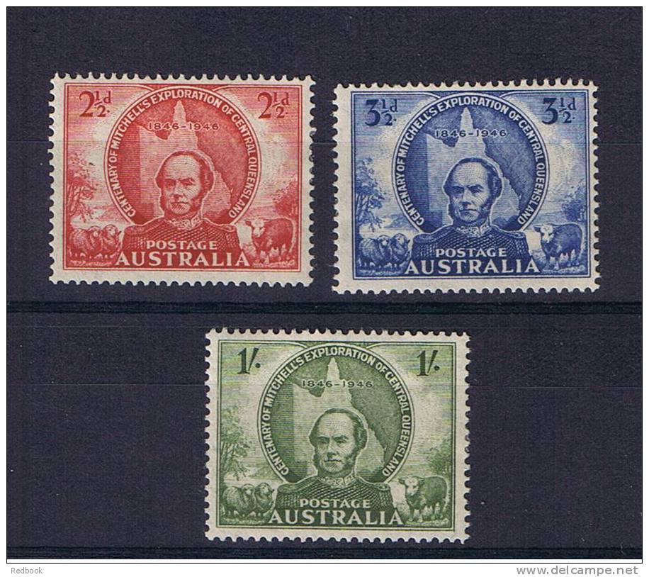 RB 719 - Australia 1946 - Centenary Of Mitchell's Exploration - SG 216/18 - Set Of 3 Mint Stamps - Neufs