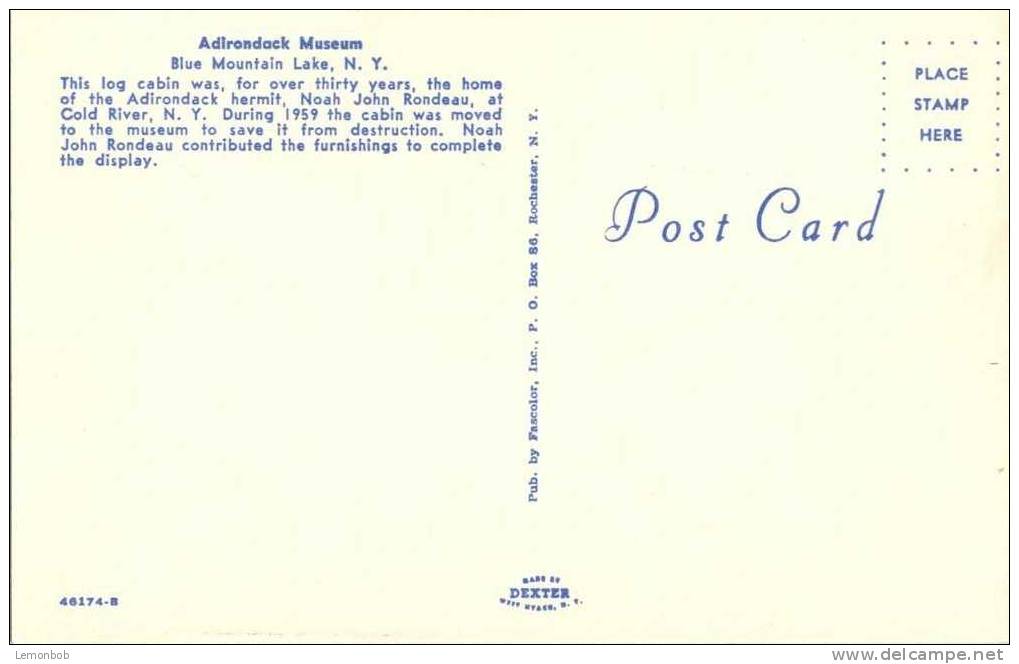 USA – United States – Adirondack Museum, Blue Mountain Lake, N.Y. Chrome Unused Postcard [P3335] - Adirondack