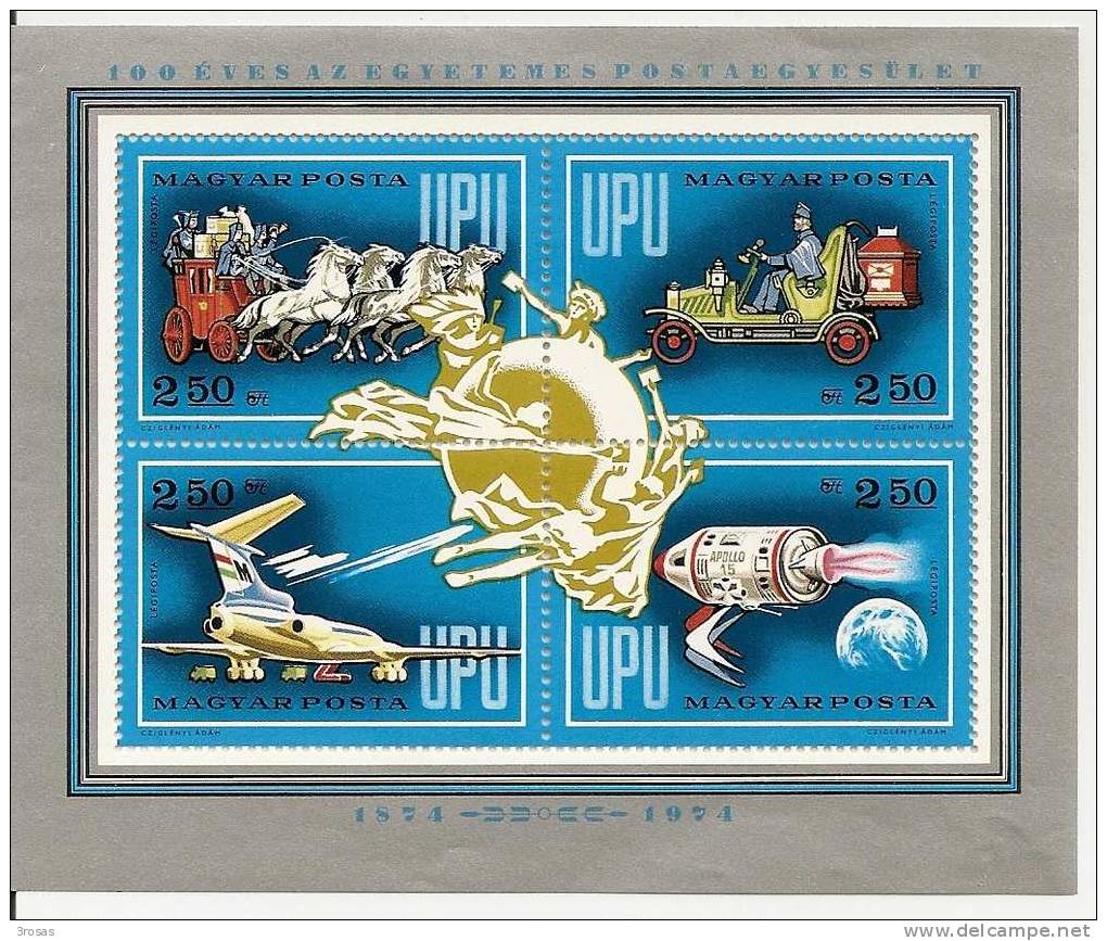 Hongrie Hungary 1974 UPU Serie Complete Avec Feuille Neuf MNH ** - Nuevos