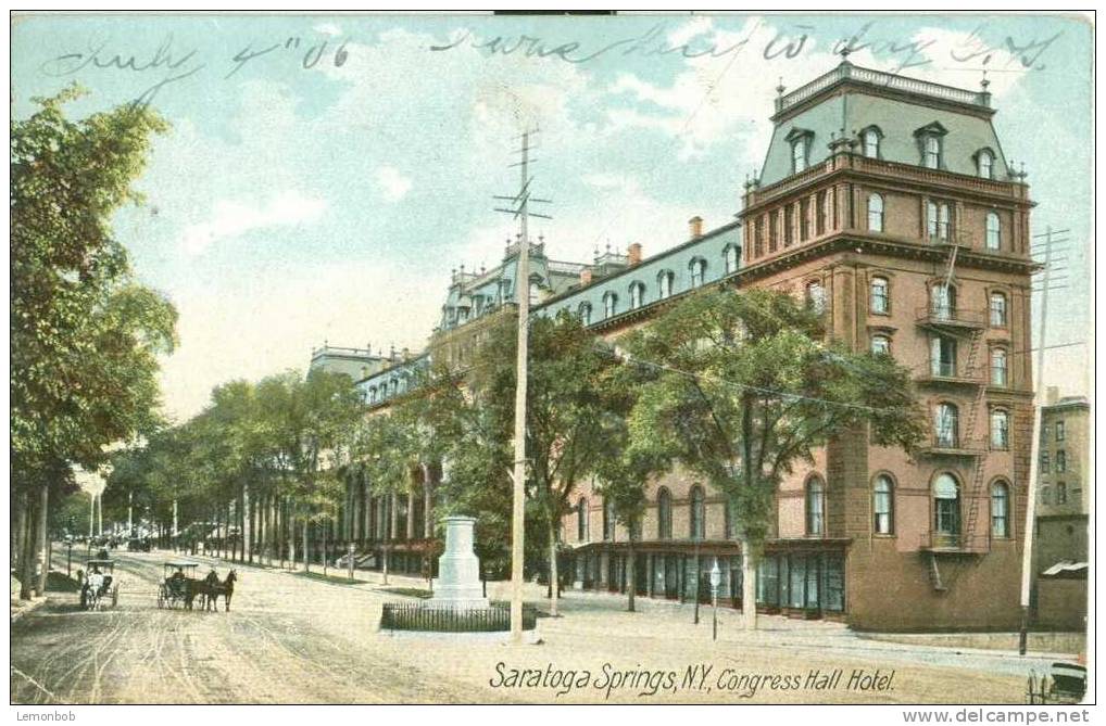 USA – United States – Saratoga Springs, N.Y. Congress Hall Hotel 1906 Used Postcard [P3341] - Saratoga Springs