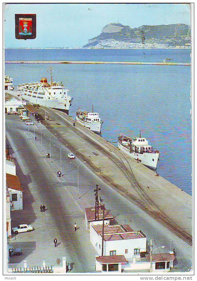 ALGECIRAS. CADIZ. VISTA DEL PUERTO AL FONDO PENON DE GILBRALTAR. BATEAUX - Cádiz