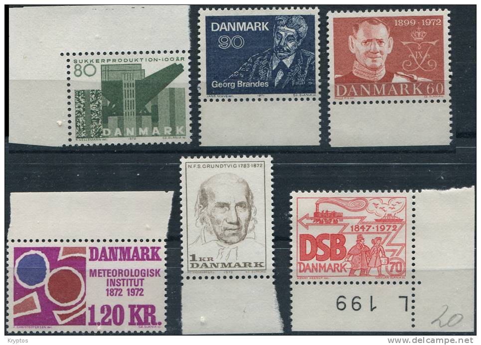 Denmark 1971-72. 6 Stamps - Ungebraucht