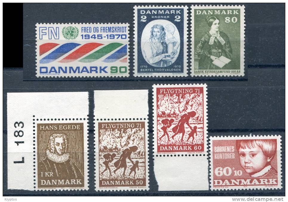 Denmark 1970-71. 7 Stamps - Nuovi