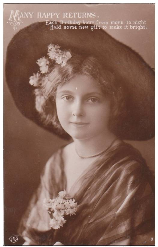 YOUNG LADY WEARING A VERY BROAD BRIMMED HAT (HAPPY RETURNS) (GLM1289) - Femmes