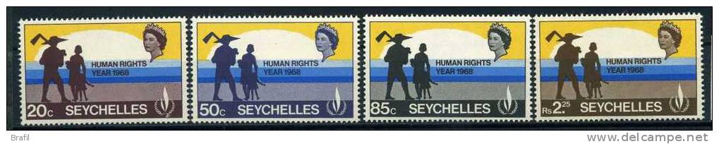 1968 Seychelles, Diritti Dell'uomo , Serie Completa Nuova (**) - Seychellen (...-1976)