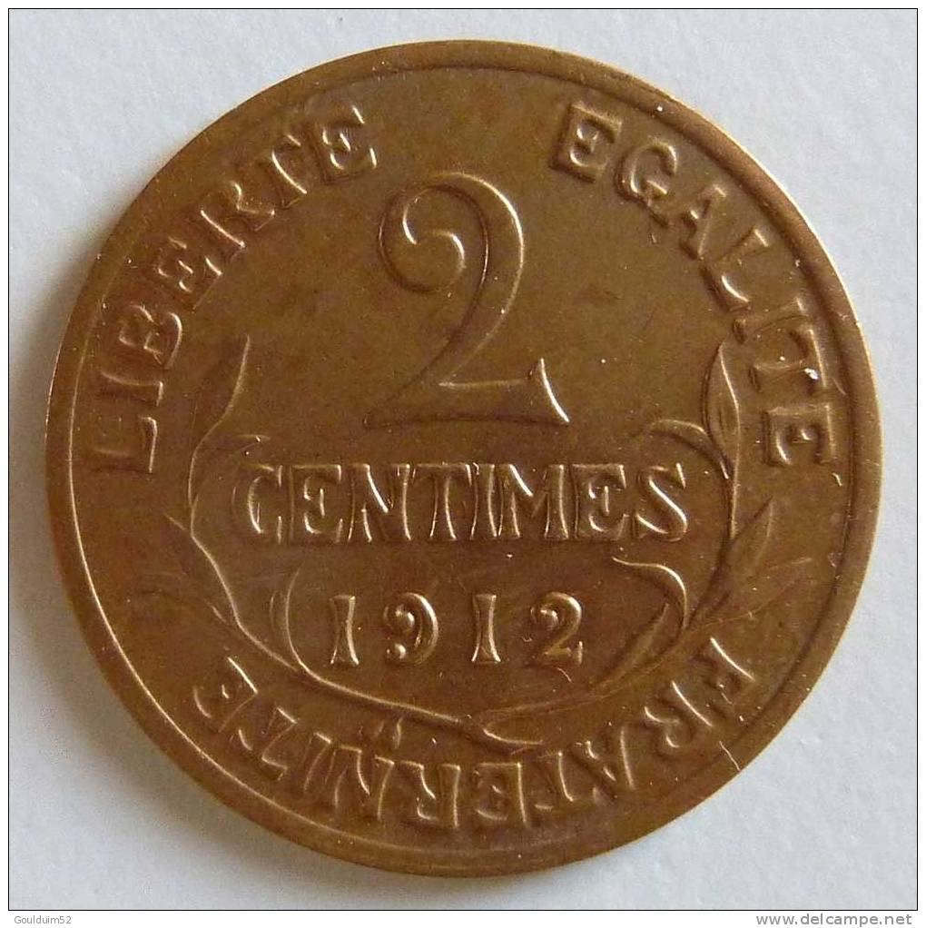 Deux Centimes 1912  Daniel Dupuis - 2 Centimes