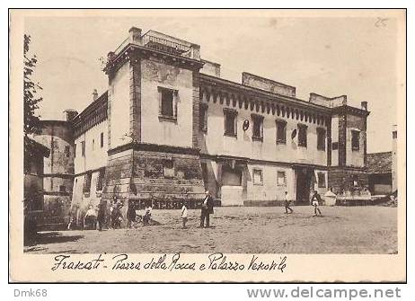 FRASCATI ( ROMA )  PIAZZA DELLA ROCCA E PALAZZO VESCOVILE - 1937 - Other & Unclassified