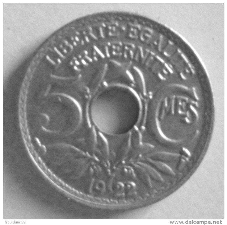 Cinq Centimes 1922  Petit Module  Lindauer - 5 Centimes