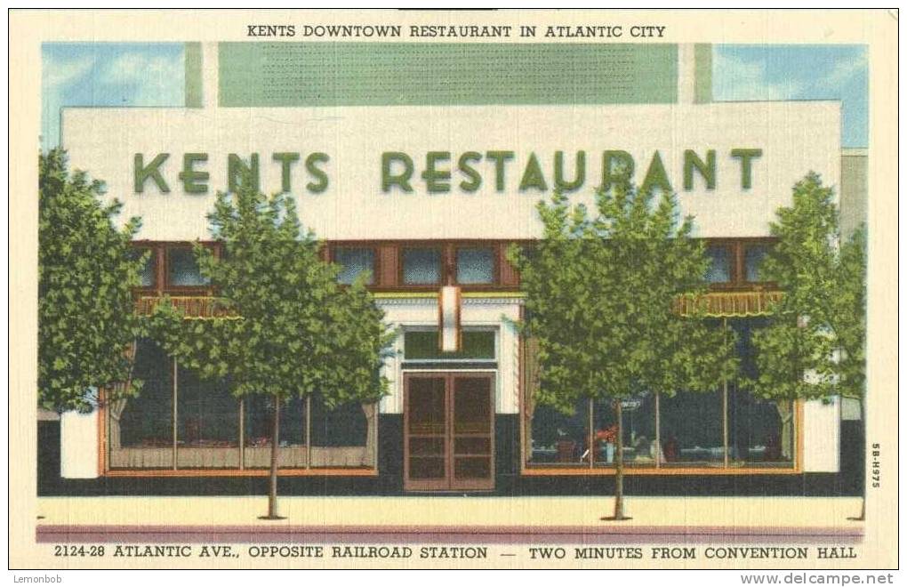 USA – United States – Kents Downtown Restaurant In Atlantic City Old Unused Linen Postcard [P3367] - Atlantic City