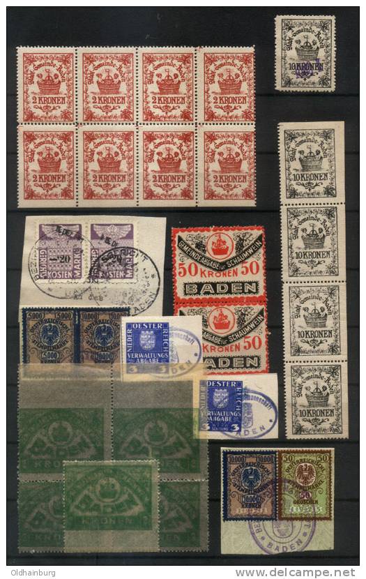 055a: Gemeinde Baden Bei Wien, Tolles Lot Spezialausgaben - Used Stamps