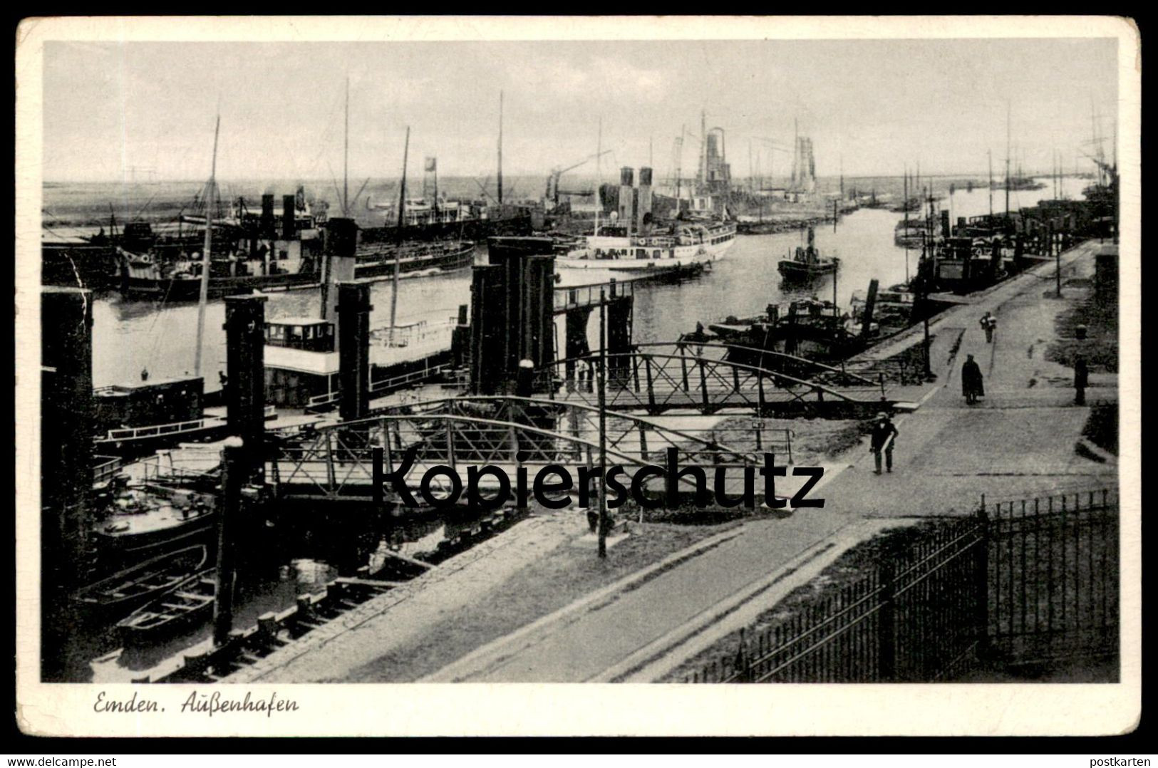 ALTE POSTKARTE EMDEN AUSSENHAFEN Hafen Damper Steamship Steamer Steamboat Bateau à Vapeur Ansichtskarte Postcard Cpa AK - Emden