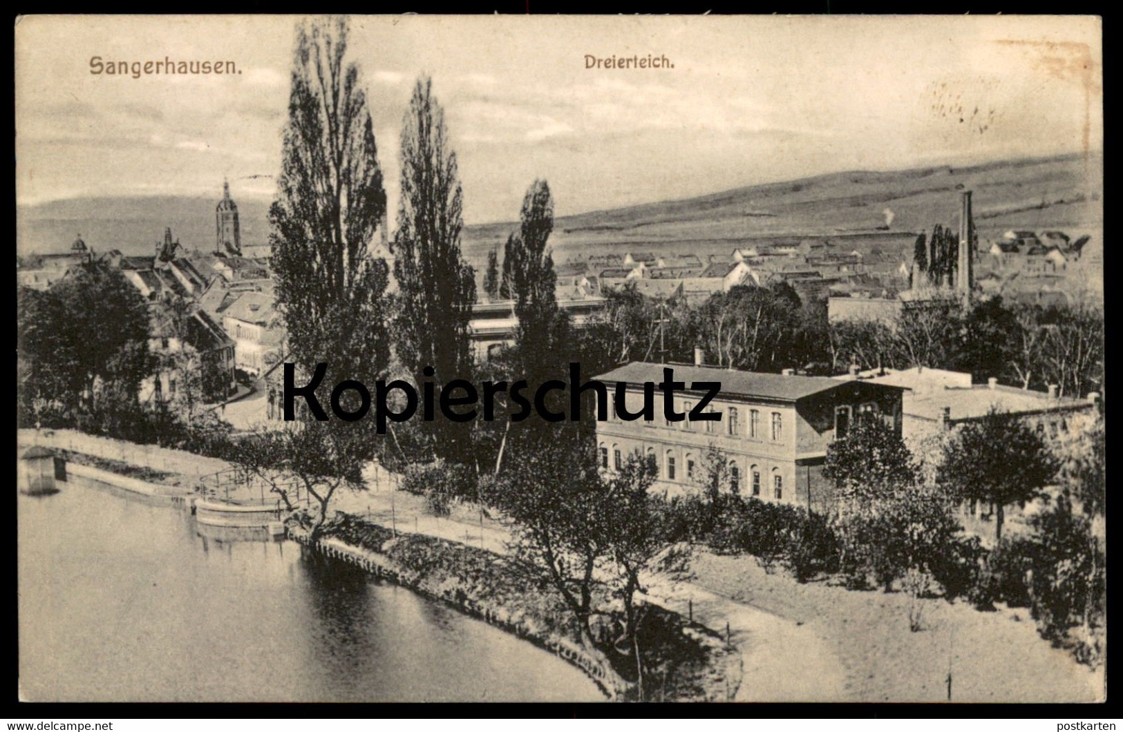 ALTE POSTKARTE SANGERHAUSEN DREIERTEICH 1916 PANORAMA Feldpoststempel Cachet Feldpost Ansichtskarte AK Cpa Postcard - Sangerhausen