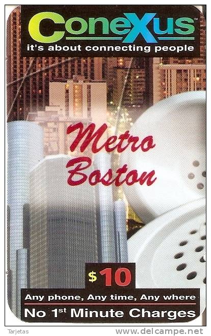 TARJETA DE ESTADOS UNIDOS DE CONEXUS METRO BOSTON $10 - Otros & Sin Clasificación