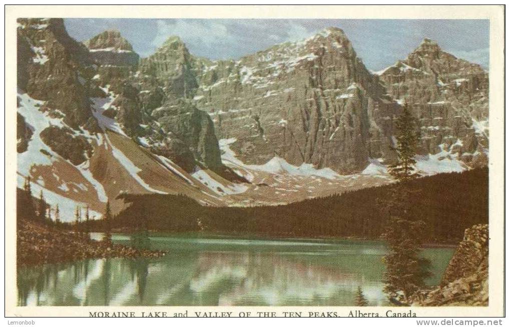 Canada – Moraine Lake And Valley Of The Ten Peaks, Alberta, Canada 1952 Used Postcard [P3390] - Autres & Non Classés