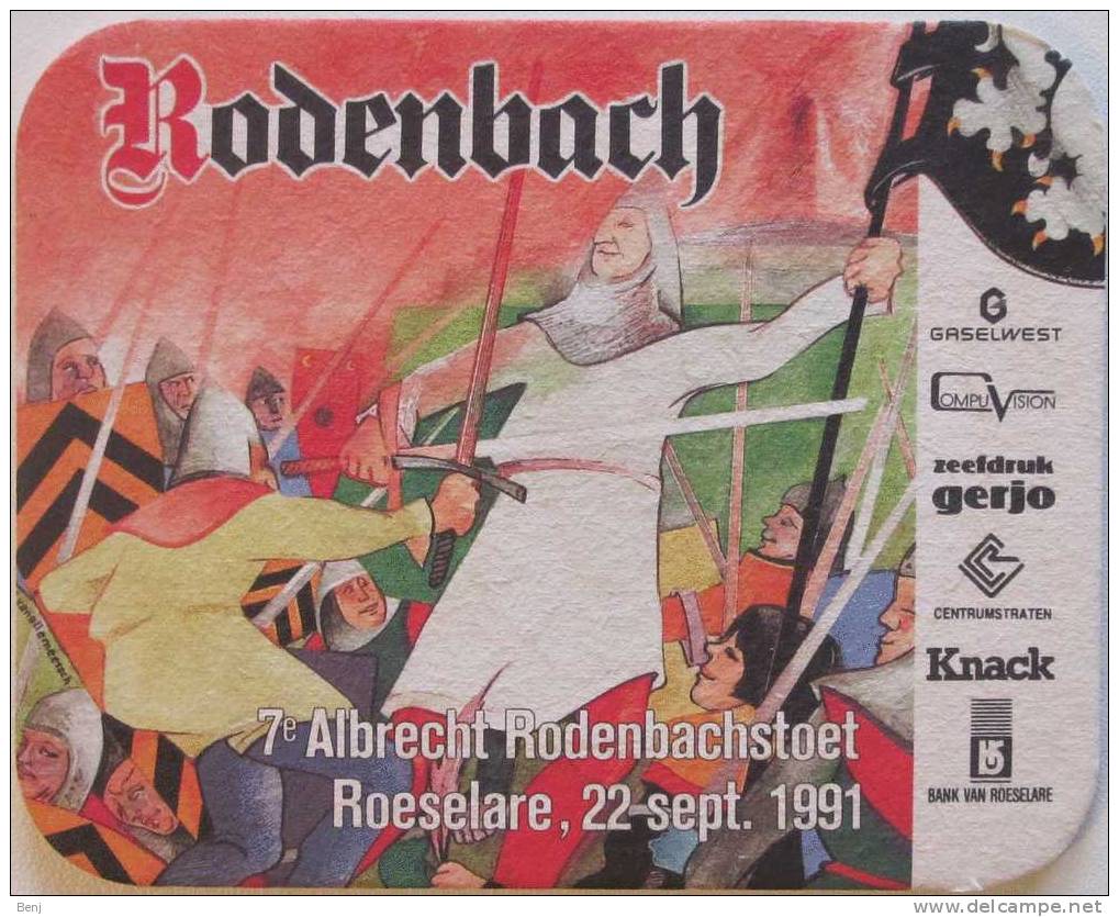 Sous-bock Bierdeckel Bierviltje Coaster RODENBACH 7e Albrecht Rodenbachstoet Roeselare Roulers 1991 (GE) - Sous-bocks