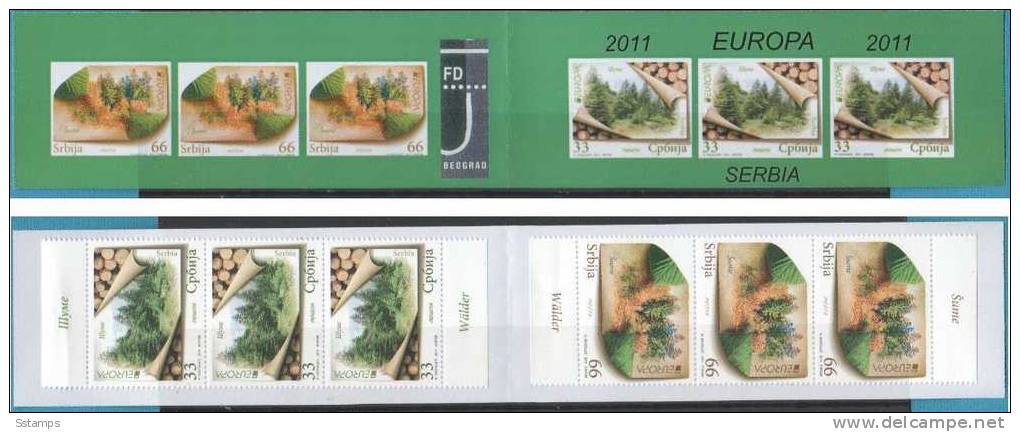 2011SRB  EUROPA CEPT FORESTS  SERBIEN SERBIA SRBIJA TIP I B   BOOKLET - 2011